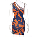 WHOLESALE | Printed One Shoulder Dress