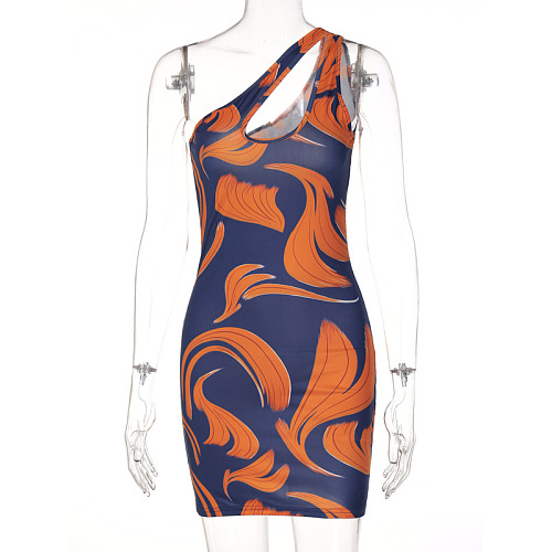 WHOLESALE | Printed One Shoulder Dress