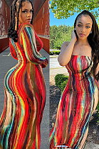 WHOLESALE | Marble Red Long Dress