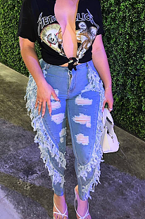 WHOLESALE | Distress Tassel Hem Jeans