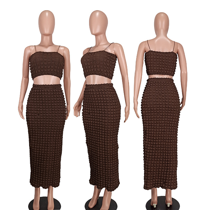 WHOLESALE | Popcorn Crop Skirt Set