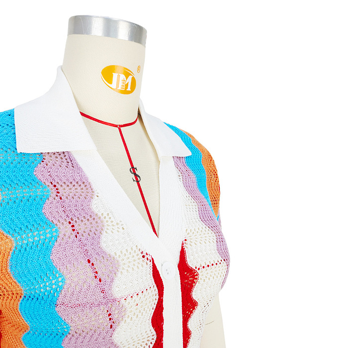 WHOLESALE | Rainbow Knitted Button Up Dress