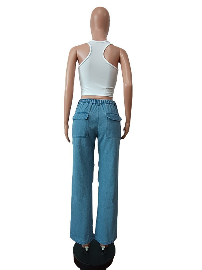 SUPER WHOLESALE | Pockets Distress Jeans