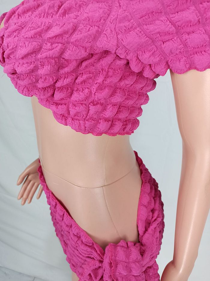 WHOLESALE | Popcorn Crop Skirt Set