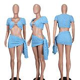 WHOLESALE | Popcorn Crop Skirt Set