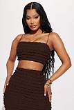WHOLESALE | Popcorn Crop Skirt Set