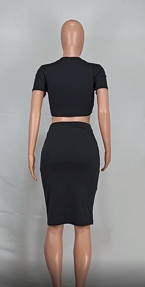 WHOLESALE | Crop Top Self-tied Sklirt Set