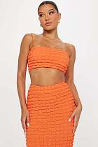 WHOLESALE | Popcorn Crop Skirt Set