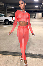 WHOLESALE | Chiffon Pattern Skirt Set in Red