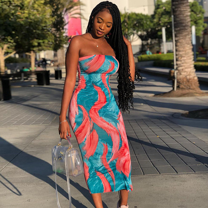 WHOLESALE | Marble Red Long Dress