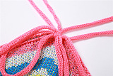 WHOLESALE | Color Panel Knitted Halter Skirt Set