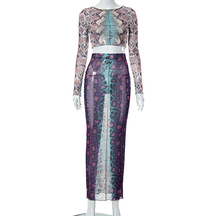 WHOLESALE | Chiffon Pattern Skirt Set in Sneaker Texture