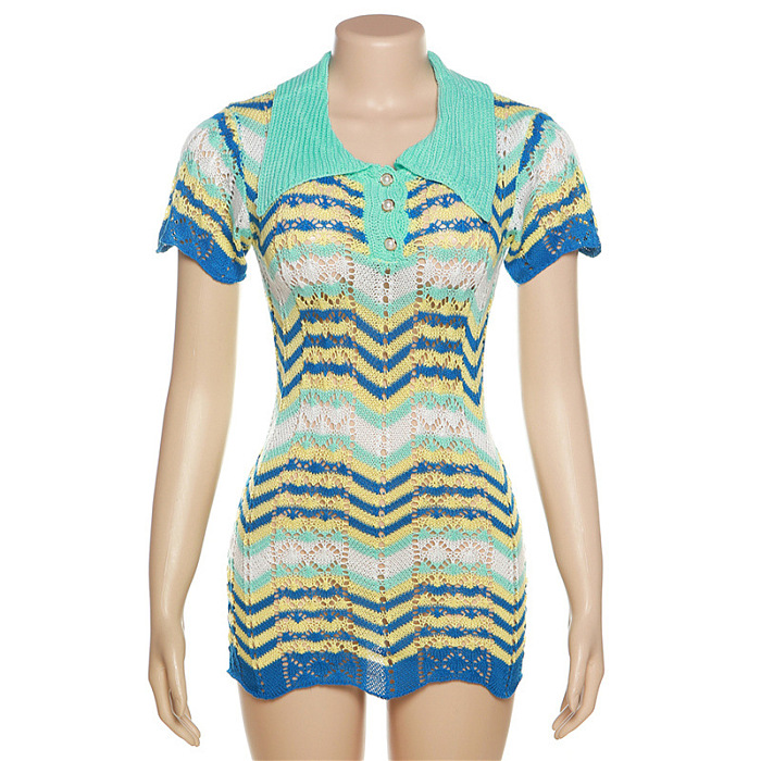 WHOLESALE | Knitted Polo Collar Dress
