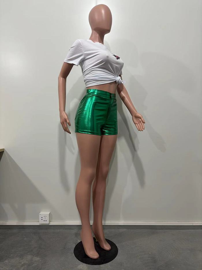 WHOLESALE | Solid Hot Pants Faux Leather Fringed Shorts