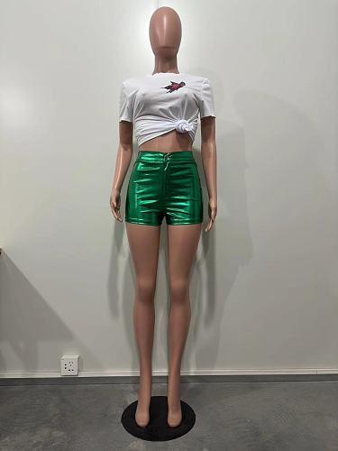 WHOLESALE | Solid Hot Pants Faux Leather Fringed Shorts