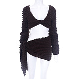 WHOLESALE | Popcorn Crop Skirt Set