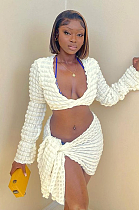 WHOLESALE | Popcorn Crop Skirt Set