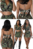 WHOLESALE | Camo Halter Skirt Set