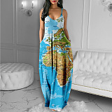 WHOLESALE | Map Printed Maxi Dress