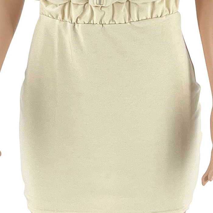 SUPER  WHOLESALE | Half Zipper Up Drawstring Dress