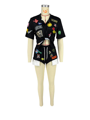 WHOLESALE |  Printed Self-tied Top Shorts Set
