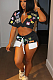 WHOLESALE |  Printed Self-tied Top Shorts Set