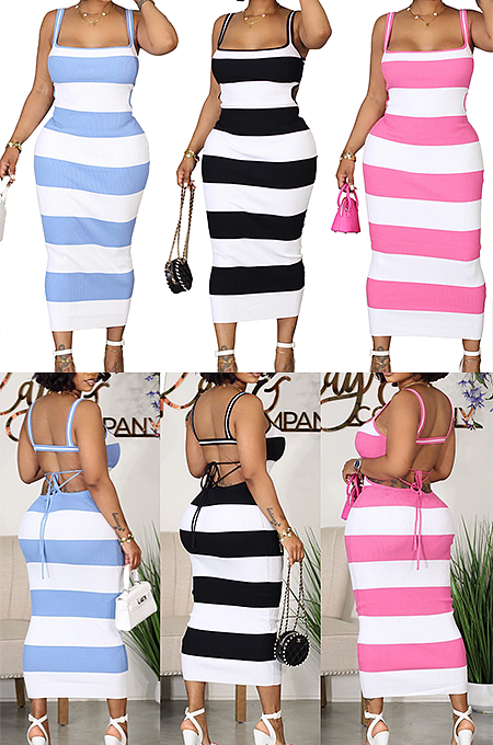 WHOLESALE |  Zebra Open Back Tank Dress