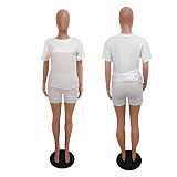 `WHOLESALE | Slogan Printed Shorts Set