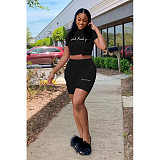 `WHOLESALE | Slogan Printed Shorts Set