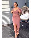 WHOLESALE |  Pitted Fabric Front Split Skirt Set
