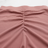 WHOLESALE |  Pitted Fabric Front Split Skirt Set