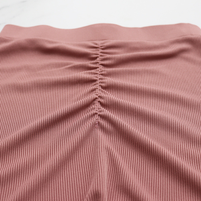 WHOLESALE |  Pitted Fabric Front Split Skirt Set
