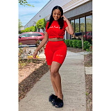 `WHOLESALE | Slogan Printed Shorts Set