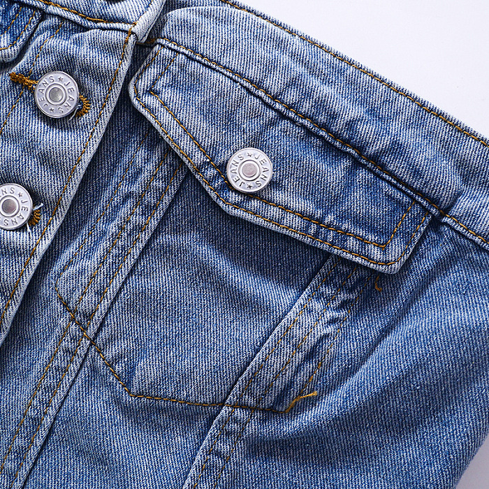 WHOLESALE | Denim Button Up Elastic Back Top