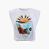 WHOLESALE | Printed Off-shoulder Top