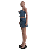 WHOLESALE | Denim Bra Top Skirt Set