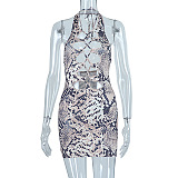 WHOLESALE | Sneaker Texture Open Back Sexy Dress