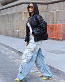 SUPER WHOLESALE |  Distress Pockets Loose Jeans