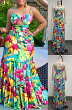 WHOLESALE |  Floral Printed Open Back Flare Dress
