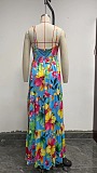 WHOLESALE |  Floral Printed Open Back Flare Dress