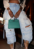 SUPER WHOLESALE |  Distress Pockets Loose Jeans
