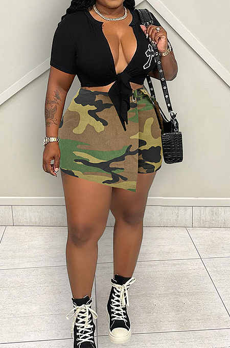 WHOLESALE |  Camo Asymetrical Skirt