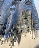 WHOLESALE | Tassel Denim Rinestone Shorts
