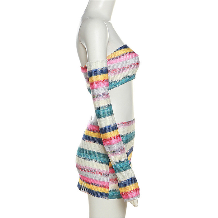 WHOLESALE | Knitted Rainbow Bra Skirt Set