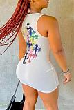 WHOLESALE | Criss-cross Printed Tank Dress