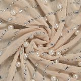 WHOLESALE | Back Zip Up Feather Deco Fake Pearl Dress