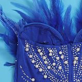 WHOLESALE | Back Zip Up Feather Deco Fake Pearl Dress