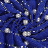 WHOLESALE | Back Zip Up Feather Deco Fake Pearl Dress