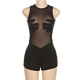 WHOLESALE | Chiffon See-through Back Zip Up Romper