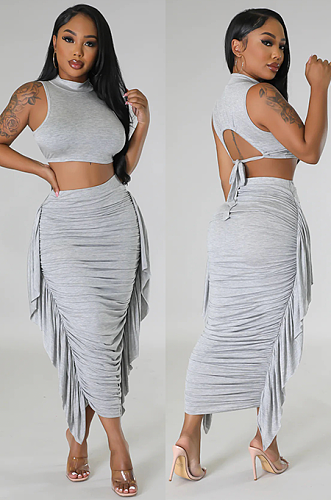 WHOLESALE | Solid Skirt Set